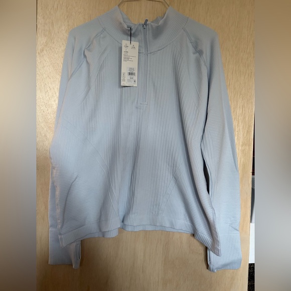 CAlia Light Blue Seamless 1/4 Zip Top - Picture 1 of 3